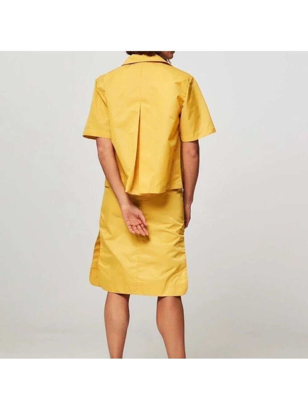 New Remain Birger Christensen Storm Shirt Jacket Yellow Size 8 - Picture 3 of 9